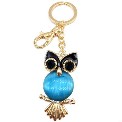 China Wholesale Cute Personalized Charm Crystal Rhinestone Owl Zinc Alloy Car Key Chains Custom Logo Keychain For Men/Women for sale