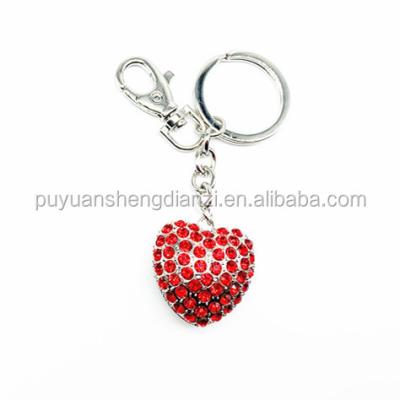 China Gift Heart Shaped Key Chain/Key Chain/Lady's Bag Pendant Zinc Alloy Bag Pendant/Tassel Key Chain Custom Rhinestone Keepsake Keepsake For Wedding Valentine's Day Gift for sale