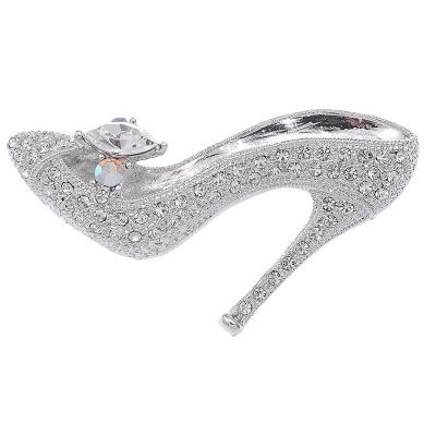 China Custom ALLOY High Heels Creative Safety Rhinestone Brooch Pin for sale