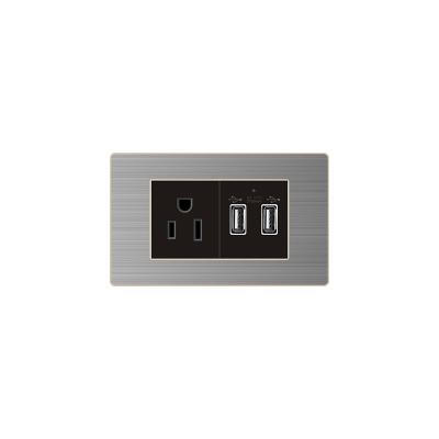 China Single Glass Black Modular Power Outlet for sale