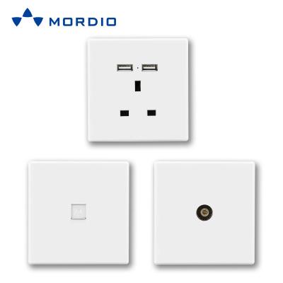 China 3 Gang 1 Way On/Off Switch 16A 220V~ PC A1 MORDIO QM Wall Switch Socket Manufacture for sale