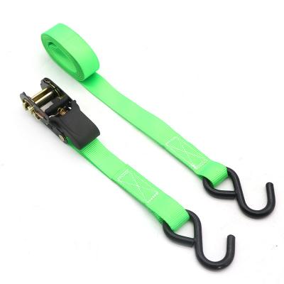 China Cargo control High quality Rachet Strap with S Hooks Customized Lashing Cargo Belt Steel Ratchet Tie for sale