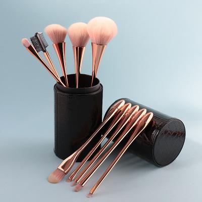 China Luxury Professional Makeup Brush Private Label Smudge Brush Rose Gold Slim Waist Sexy 10pcs Make Up Brushes With Brush Bag for sale