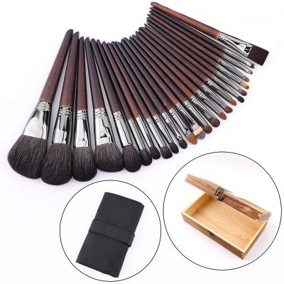 China Professional Makeup Artist Portable Makeup Brush Vegan Goat Hair Brush Custom 24 Sticks Makeup Set Brush Smudge Brush Set With Bag for sale