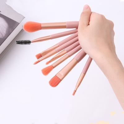 China 8pcs Eyeshadow Smudge Brush Best Quality Cosmetic Brush Set Beautiful Pink Green Beauty Tool for sale