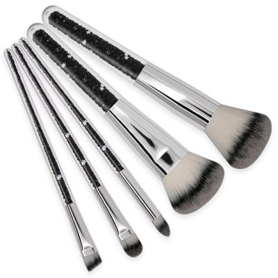 China Smudge Brush Makeup New 5 Set Brush Beauty Tools Handle Black Diamond Eyeshadow Brush Makeup Set Transparent Natural Hair for sale