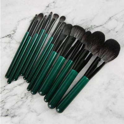 China Angular Blush Wooden Handle 12pcs Blending Brush Kit Professional Make Up Brush Synthetic Foundation Makeup Set Custom Logo for sale