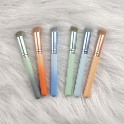 China Beauty Care Make Tools High Quality Wood Handle Professional Custom Cosmetic Makeup Brushes Private Label Single Flat Concealer Makeup Brush for sale