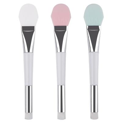 China Smudge Brush Silicone Face Mask Sweep White Synthetic Face Mask Applicator Double Side Mask Sweep Beauty Cosmetic Tool For Makeup for sale