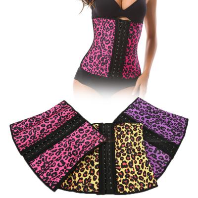 China Adjustable Comfortable Hot Selling Steel Bone 25 Leopard Waist Trainer For Women for sale