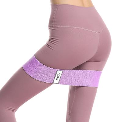 China Adjustable Comfortable Fitness Elastic High Non Slip Fabric Resistance Bands Set for sale