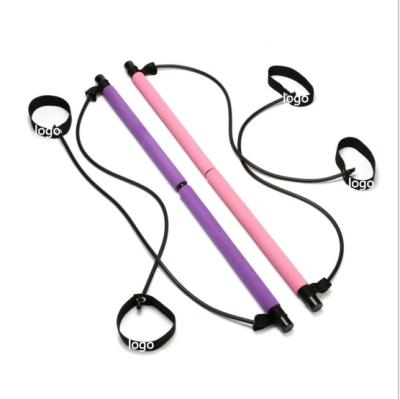 China Wholesale Custom Adjustable Comfortable Adjustable Yoga Resistance Bands Bar With Logo for sale