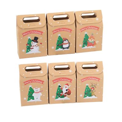 China Recyclable Christmas Gift Gifts Candy Box Vintage Kraft Paper Tree Plastic Hand-wrapped Paper Box for sale