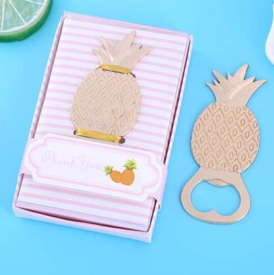 China Gift & Craft Gold Pineapple Beer Bottle Opener for Baby Shower Bridal Shower Favors Wedding Favors Birthday Party Decoration Supplies for sale