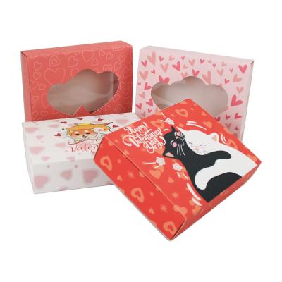 China Newest Design Wholesale Disposable Valentines Gift Paper Box With Double Love Pattern for sale