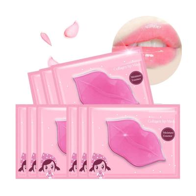 China Private Label Moisturizer Remove Dead Skin Moisturizing Collagen Gel Crystal Pink Lip Care Anti Aging Sheet Mask for sale