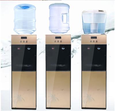 China Floor Standing Water Compressor One-button Operation New Arrival Hot And Cold Dispenser With Mini Fridge Refrigerator for sale