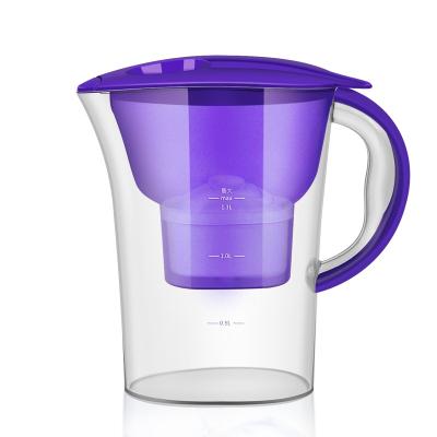 China Large-tasting High Quality Drinking Water Food Grade Activated Alkaline Carbon Jug 2.5L Portable Water Filter Pitcher for sale