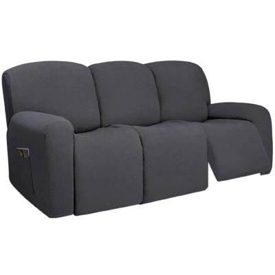 China Elastic Breathable Comfort 3 Seat 8 Piece Recliner Cover Stretch Spandex Soft Fit Protector Sofa Couch Cover Washable Furniture for sale