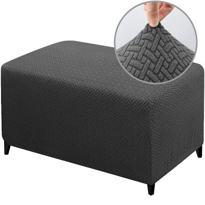 China Durable L Waist Ottoman Cover Stool Protector Stretch Rectangle Sofa Slipcovers With Elastic Bottom Super Soft Universal Covers for sale