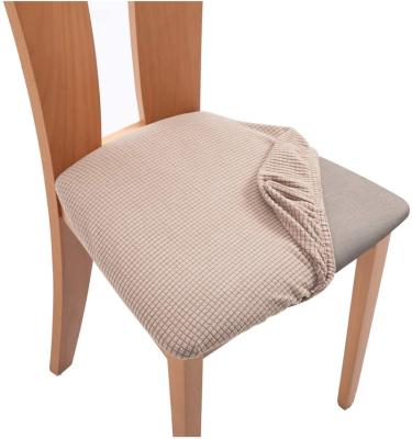 China Wholesale Durable Elastic Stretch Jacquard Spandex Chair Seat Cover With Solid Washable Protector Upholstered Cushion Furniture for sale