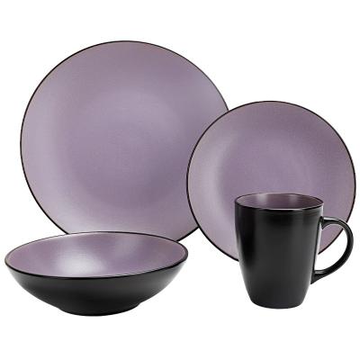 China Sustainable Kitchen Ceramic Dinnerware Sets Ceramic Dishes Dinnerware Serving Set For 3/4/6 Person for sale