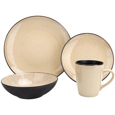 China Factory Price Viable Hotels Dinnerware Set Ceramic Stoneware Dinner Dishes for sale