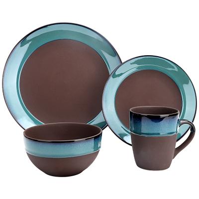 China Sustainable Luxury Hotel Restaurant Tableware Reactive Luster Color Dinnerware Set for sale