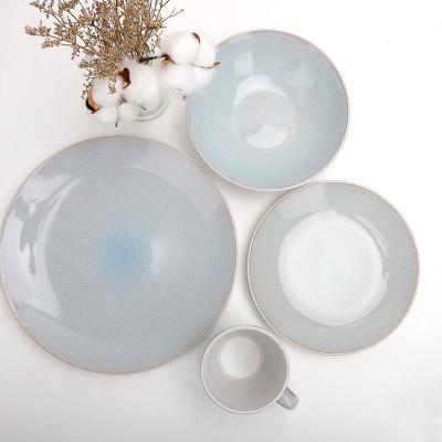 China Sustainable 24 Pieces New Design Dinnerware Sets Plates Stoneware Dinner Sets for sale