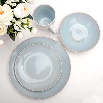 China Sustainable Manufacturer China Colorful Custom Stoneware Dinnerware Sets Porcelain Ceramic Dinnerware Sets for sale