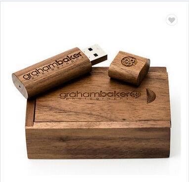 China Hot Selling Rectangle 8GB 32GB USB Flash Drive Wooden USB 2.0 Memory USB Flash Drive for sale