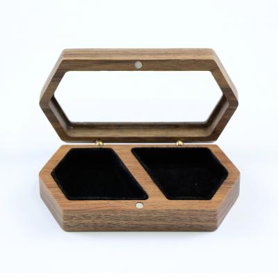 China Packaging Items Wholesale Custom Logo Wood Ring Box Luxury Earring Bracelet Necklace Ring Box Jewelry Packaging Wooden Box for sale