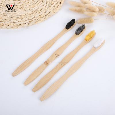 China Customized Eco-Friendly Logo Soft Bristle Reusable Biodegradable Hotel Bamboo Toothbrush With Packaging for sale