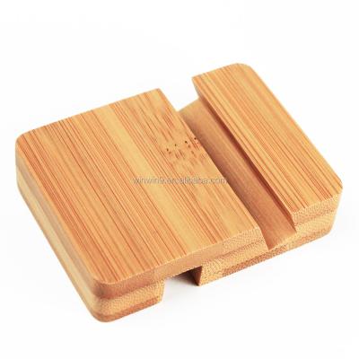 China PORTABLE Flexible Custom Bamboo Wooden Cell Phone Stand For Smartphone Cell Phone Wood Stand for sale