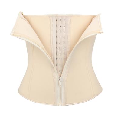 China Breathable Women Waist Trainer Corset Neoprene Sauna Cincher Double Zipper Cincher Body Shaper Zipper Waist Seal for sale