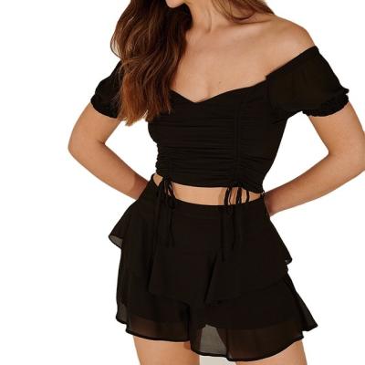 China Boutique Women's Clothing Anti-pilling 2022 Custom Made Sexy Ladies Tops Off The Shoulder Women Tops for sale