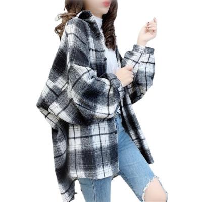 China Wholesale Hot Sale Autumn Oversize Plaid Long Sleeve Christmas Shirt Jacket Women Anti-wrinkle Loose Plaid Shirt for sale