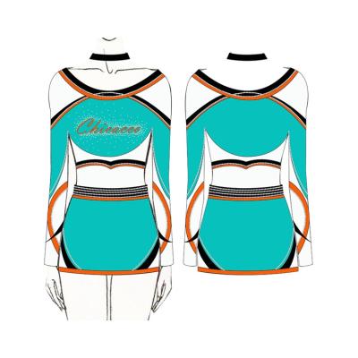 China 2022 Promotional New Sublimated Cheerleader Uniforms Dance Costumes 1 Set Custom Cheerleading Equipments for sale