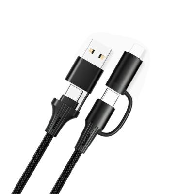 China Mobile Phone 4-in-1 USB+TYPE-C to TYPE-C+lightning PD 60W Fast Charging Cable for sale