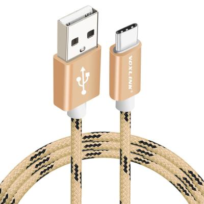 China Nylon Braided Type-C Mobile Phone Metal Plug Charging and Sync Cable USB C Data Cable Fast Charging USB Cable for sale