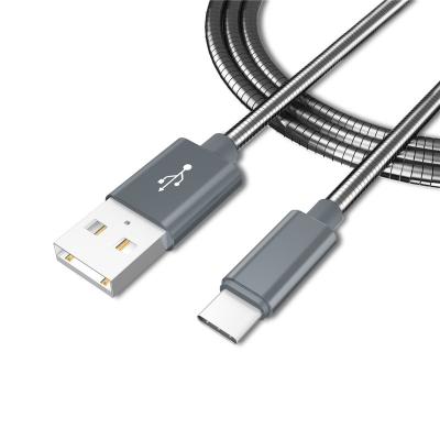 China Type C Cable Fast Charging USB-C Steel Wire Mobile Phone Fast Charging Data Mobile Phone USB Cable for sale