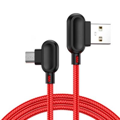 China 90 Degree PUJIMAX Hot Selling 90 Degree Elbow Nylon Braided Line Mic Charging Cable For Xiaomi Redmi Samsung Android USB Fast Data Cord for sale