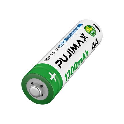 China PUJIMAX 1.2V AA Battery 1 Pcs 1300mah Certifications 2A Longer Lasting Rechargeable Multi Battery For Flashlight Trimmer Toys for sale