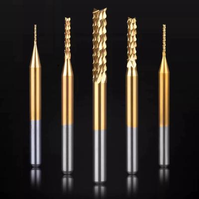 China PCB Corn Cob End Mill Cutter TiN Coated Titanium Coated Carbide Milling Cutter for sale