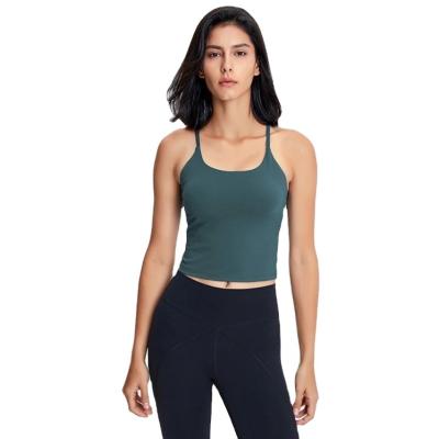 China Breathable Fashion Custom Yoga Tank Top With Bra Top Customizable Sports Gym Crop Sports Running Yoga Fitness for sale