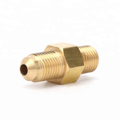 China Brass Air Conditioning Refrigeration Fittings Brass Fittings Male Thread Flare Brass Fitting Tube Fitting For AC System for sale