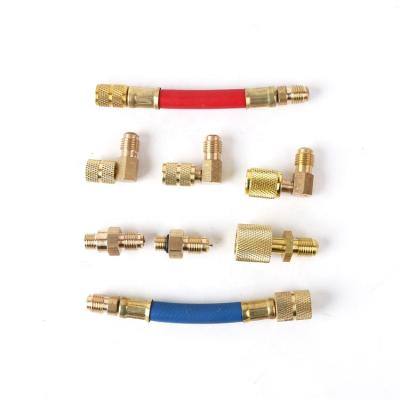 China Universal Refrigeration Parts R134a 8pieces Auto Air Conditioner Conversion Adapter for sale