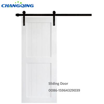 China Shouguang Modern Solid Wood V-Groove Knotty Pine Wood Barn Door Design for sale