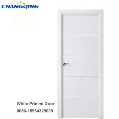 China White primed grooved swing swing hdf door designs internal swing swing hdf flush door for sale