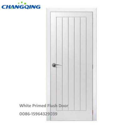 China Modern interior hdf white primed flat door with door jamb and architraves for sale